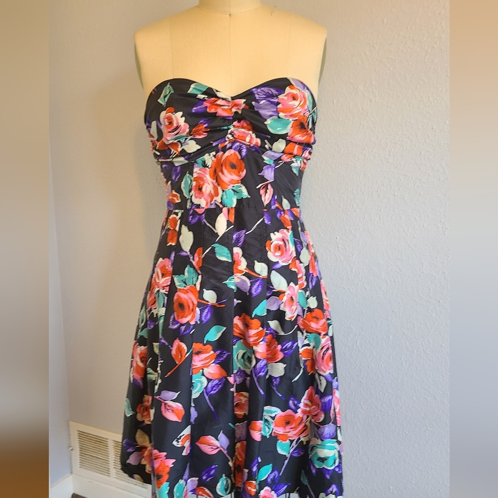 Strapless Silk Party Dress